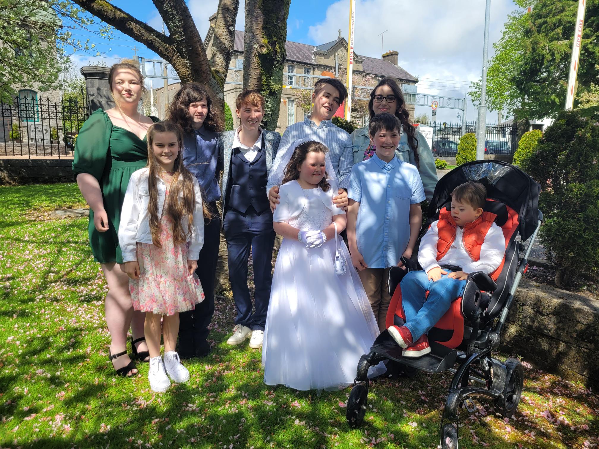 Picture of our family at Ailbhe's Communion
